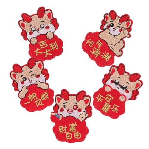 RORPOIR 5 Stück Teiliges Bestickte Drachen Applikationen zum Aufnähen Dekorative Kleidungspatches für Jacken und Rucksäcke Strapazierfähige DIY Textilreparatur Chinesischer Stil Rot RORPOIR 5 Stück Teiliges Bestickte Drachen Applikationen zum Aufnähen Dekorative Kleidungspatches für Jacken und Rucksäcke Strapazierfähige DIY Textilreparatur Chinesischer Stil Rot von RORPOIR