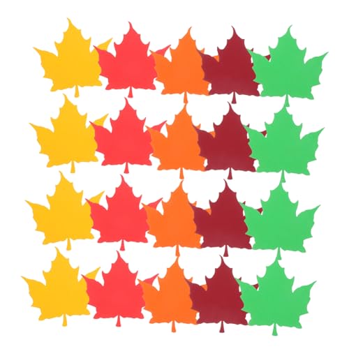 RORPOIR 50 Stück Teiliges Ahornblätter Papier Herbstdeko mit Filigranen Ausschnitten für Pinnwand und Thanksgiving Party Buntes DIY Papier Dekorationskarten für Bastelprojekte und von RORPOIR