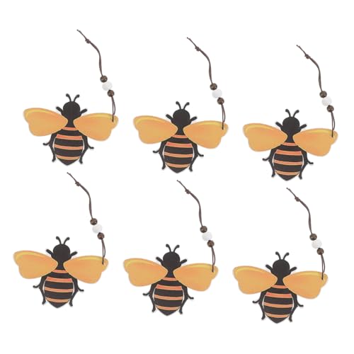 RORPOIR 6 Stück Holz Bienenform Ornamente Rustikale Holzscheiben für Kreative Dekoration Wohnräumen für Heimdekoration und zu Besonderen Anlässen von RORPOIR