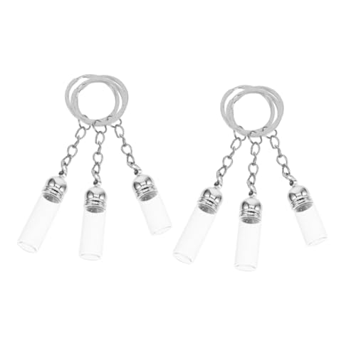 RORPOIR 6 Stück Teiliges Kleine Glasflaschen Schlüsselanhänger Transparente Ätherische Ölflaschen mit Breiter Öffnung Bruchsicher Leicht und Tragbar für und Duftöle RORPOIR 6 Stück Teiliges Kleine Glasflaschen Schlüsselanhänger Transparente Ätherische Ölflaschen mit Breiter Öffnung Bruchsicher Leicht und Tragbar für und Duftöle von RORPOIR