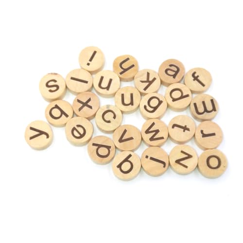 RORPOIR 78 Stück Teiliges Kleine Holzbuchstaben Scheiben Dicke Alphabetische Holzpatches für DIY Basteln und Bildung Glatte Oberfläche Nachhaltiges Naturmaterial für Kreative von RORPOIR