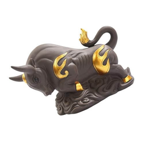 RORPOIR Tee Haustier Rinder Schmuck Tischdekoration Ochsenskulptur Ornament Handgemachter Teekannenbegleiter Eleganter Goldbesatz RORPOIR Tee Haustier Rinder Schmuck Tischdekoration Ochsenskulptur Ornament Handgemachter Teekannenbegleiter Eleganter Goldbesatz von RORPOIR