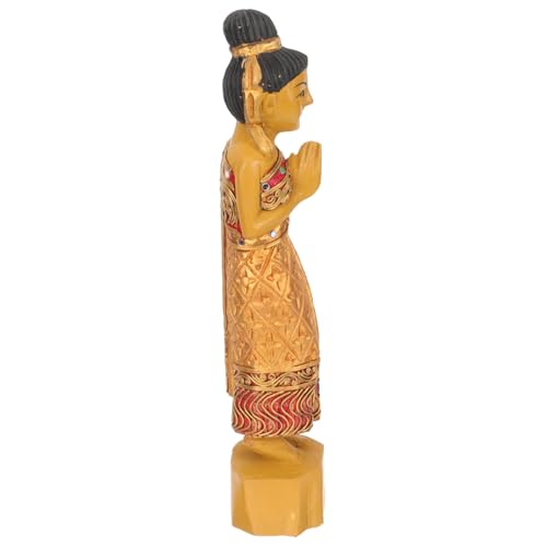RORPOIR Handgefertigte Holzfigur Thai Stil Holzschnitzerei Dekoration Statue für Wohnzimmer Schreibtisch Deko Geschenkidee Natürliche Eleganz RORPOIR Handgefertigte Holzfigur Thai Stil Holzschnitzerei Dekoration Statue für Wohnzimmer Schreibtisch Deko Geschenkidee Natürliche Eleganz von RORPOIR
