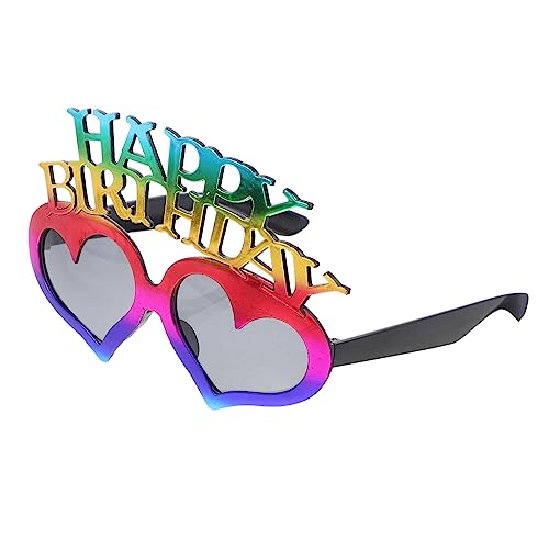 RORPOIR Herz Geburtstag Brille Kreative Herz Sonnenbrille Lustige Foto Requisiten für Geburtstagsfeiern Bunte Partybrillen für Erwachsene Premium Pc Materialien von RORPOIR