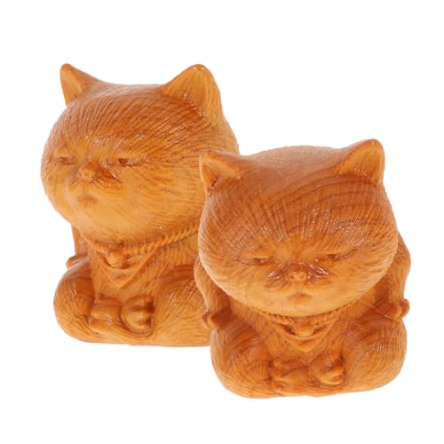 RORPOIR Holz Katze Figurine Katze Schmuck Wohnkultur Katze Decor Katze Teaser Spielzeug von RORPOIR