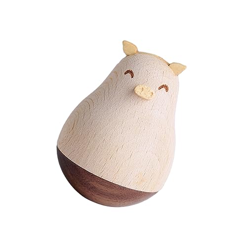 RORPOIR Holzfigur Schwein Tumbler Handgefertigt Cartoon Tier Deko Desktop Ornament Kleine Figur Kreative Wohnkultur RORPOIR Holzfigur Schwein Tumbler Handgefertigt Cartoon Tier Deko Desktop Ornament Kleine Figur Kreative Wohnkultur von RORPOIR