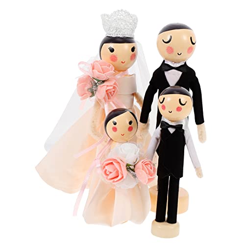 RORPOIR Holzstatuen-Puppen 4-teiliges Hochzeitspaar-Set Dekorativ Für Hochzeit Büro Party Zuhause RORPOIR Holzstatuen-Puppen 4-teiliges Hochzeitspaar-Set Dekorativ Für Hochzeit Büro Party Zuhause von RORPOIR