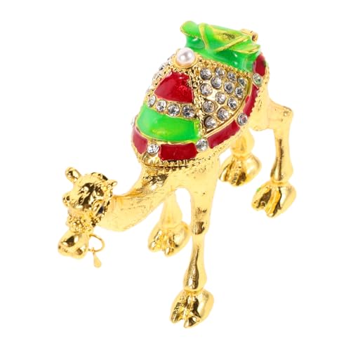 RORPOIR Schmuckschatulle mit Kamelfigur aus Metall Schmuckorganizer Kristalldekor Aufbewahrungsbox mit Scharnier Kamelornament Vintage-Stil Wohndekor RORPOIR Schmuckschatulle mit Kamelfigur aus Metall Schmuckorganizer Kristalldekor Aufbewahrungsbox mit Scharnier Kamelornament Vintage-Stil Wohndekor von RORPOIR