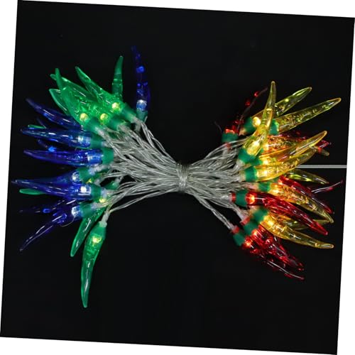 RORPOIR LED Chili Pepper Lichterkette Batteriebetrieben Flexibel Dekorativ für Party Garten Terrasse Innen Außen Bunte LED lichter für Pepper Themed Party Decorations von RORPOIR