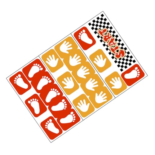 RORPOIR PVC Fuß Handabdruck Aufkleber Selbstklebende Langlebige Boden Wandsticker für Klassenzimmer Kinderzimmer Sensorische Dekoration Rutschfest Farbenfroh von RORPOIR