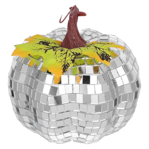 RORPOIR Reflektierendes Kürbis Tischmittelstück für Halloween Jahre Partydekoration und Herbstliche Sammelstücke Silberfarben von RORPOIR