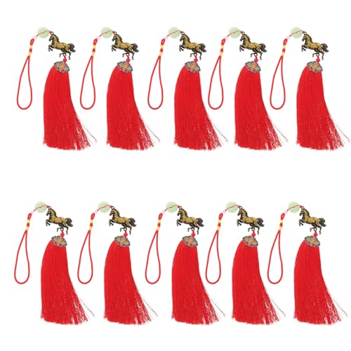 RORPOIR Zodiac Horse Chinese Knot Tassel Pendant Feng Shui Ornament für Wohlstand und Teiliges für Frühlingfest Dekoration Vielseitig Einsetzbar für Auto Büro und Zuhause RORPOIR Zodiac Horse Chinese Knot Tassel Pendant Feng Shui Ornament für Wohlstand und Teiliges für Frühlingfest Dekoration Vielseitig Einsetzbar für Auto Büro und Zuhause von RORPOIR