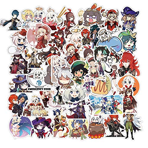 50 Stück Genshin Aufkleber Genshin Impact Sticker Pack Genshin Impact Merch-Aufkleber für Kinder Mädchen Teenager von ROSETOR