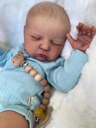 ROSHUAN Neugeborenes Baby Puppen 19 Zoll 48 cm Weiches Tuch Körper Leben Wie Reborn Baby Puppen, Die Das Echte Leben Suchen Bebe Handmade Gewichtet Schlafend Bebe Mit Puppe Kleidung Kinder Geschenke von ROSHUAN