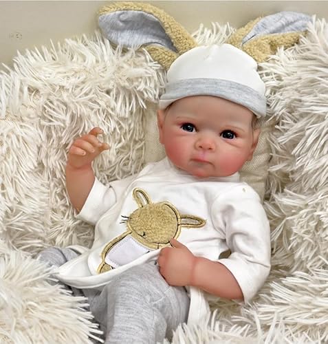 ROSHUAN Reborn Baby Junge Augen Offen 18 Zoll 48 cm Lebensechte Baby-Puppen Silikon Ganzkörper-Squishy Realistische Neugeborene Junge Puppen Mit Puppe Kleidung Für Kinder 3 + ROSHUAN Reborn Baby Junge Augen Offen 18 Zoll 48 cm Lebensechte Baby-Puppen Silikon Ganzkörper-Squishy Realistische Neugeborene Junge Puppen Mit Puppe Kleidung Für Kinder 3 + von ROSHUAN