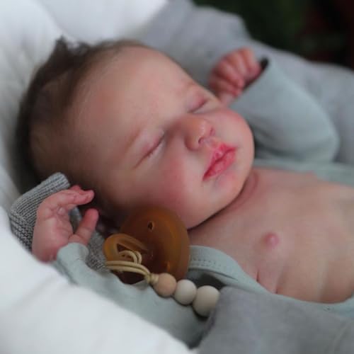 ROSHUAN Wiedergeborene Junge-Baby-Puppen 20 Zoll 50 cm Weiches Silikon Vinyl Realistische Babypuppen Neugeborenes Echtes Leben Schlafende Babypuppen Mit Kleidung von ROSHUAN