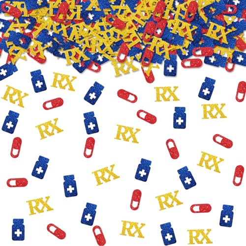 100 Stück Apotheker-Konfetti, roter Glitzer, RX, Tischkonfetti, Doktor der Apotheker, Papierausschnitte für Medizinschule, Abschlussfeier, Party, Tischdekoration 100 Stück Apotheker-Konfetti, roter Glitzer, RX, Tischkonfetti, Doktor der Apotheker, Papierausschnitte für Medizinschule, Abschlussfeier, Party, Tischdekoration von ROSTYAKZ