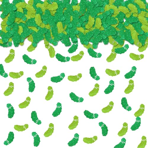 100 Stück Gurkenkonfetti, Grün Glitzer Pickle Tischkonfetti für Geburtstag, lustige Gurkenpapier-Streuung, Babyparty/Gemüse-Themenparty Tischdekoration 100 Stück Gurkenkonfetti, Grün Glitzer Pickle Tischkonfetti für Geburtstag, lustige Gurkenpapier-Streuung, Babyparty/Gemüse-Themenparty Tischdekoration von ROSTYAKZ