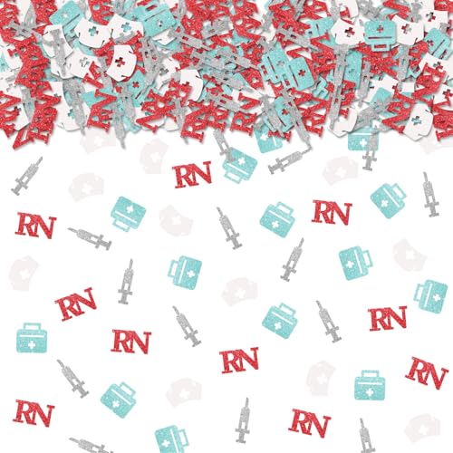 100 Stück Krankenschwester-Konfetti, rotes Glitzerkranken-Konfetti, Tisch-Konfetti, Congrats Nurse, Papierausschnitte für medizinische Schule, Abschlussfeier, Party, Tischdekoration 100 Stück Krankenschwester-Konfetti, rotes Glitzerkranken-Konfetti, Tisch-Konfetti, Congrats Nurse, Papierausschnitte für medizinische Schule, Abschlussfeier, Party, Tischdekoration von ROSTYAKZ
