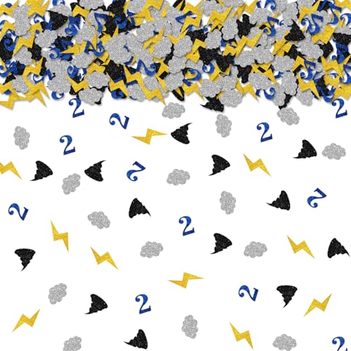 100 Stück Twonado Konfetti Schwarz Glitzer Two-Nado Tischkonfetti Tornado Lightning Papier Streuung Wetter Thema 2. Geburtstag/Jahrestag Party Tischdekoration 100 Stück Twonado Konfetti Schwarz Glitzer Two-Nado Tischkonfetti Tornado Lightning Papier Streuung Wetter Thema 2. Geburtstag/Jahrestag Party Tischdekoration von ROSTYAKZ