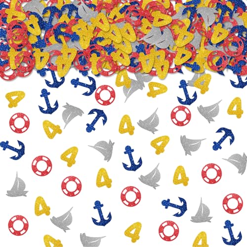 100 Stück nautisches Konfetti zum 4. Geburtstag, Tischkonfetti, Schiffsanker-Papierstreuung, nautisches Thema, 4. Jahrestag, Party-Tischdekoration von ROSTYAKZ