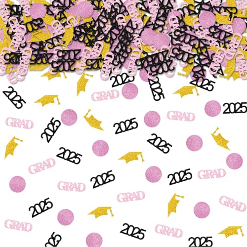 Konfetti der Klasse 2025, schwarzer Glitzer, 2025, Tischkonfetti, Congrats Grade Papierausschnitte für Abschlussfeier, Party, Tischdekoration, 100 Stück Konfetti der Klasse 2025, schwarzer Glitzer, 2025, Tischkonfetti, Congrats Grade Papierausschnitte für Abschlussfeier, Party, Tischdekoration, 100 Stück von ROSTYAKZ