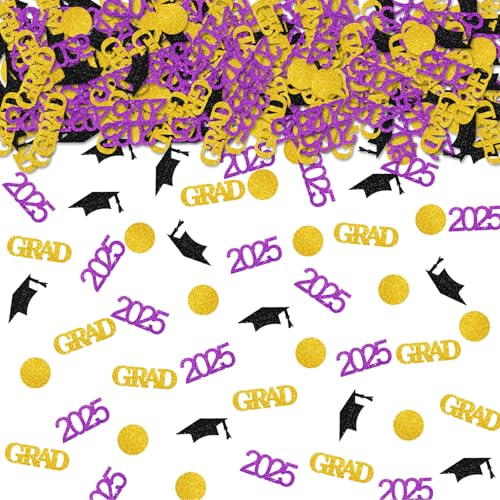 Konfetti der Klasse 2025, violett, glitzernd, 2025, Tischkonfetti, Congrats Grade Papierausschnitte für Abschlussfeier, Party, Tischdekoration, 100 Stück Konfetti der Klasse 2025, violett, glitzernd, 2025, Tischkonfetti, Congrats Grade Papierausschnitte für Abschlussfeier, Party, Tischdekoration, 100 Stück von ROSTYAKZ