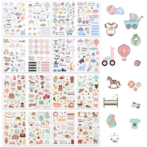 ROSYLEVE 8 Stück Sticker Fotoalbum Babyalbum Blatt DIY für Scrapbooking DIY-Basteln Fotoalbum Tagebuch Party Deko Baby Aufkleber für Scrapbook mit süßen Sprüchen, ästhetisches Blaues Braun Farbdesign ROSYLEVE 8 Stück Sticker Fotoalbum Babyalbum Blatt DIY für Scrapbooking DIY-Basteln Fotoalbum Tagebuch Party Deko Baby Aufkleber für Scrapbook mit süßen Sprüchen, ästhetisches Blaues Braun Farbdesign von ROSYLEVE