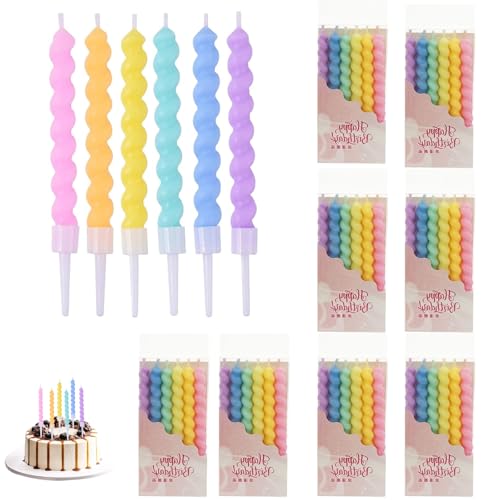 ROSYLEVE Geburtstagskerzen, 48 Stück Bunte Kerzen Regenbogen Geburtstagskerze mit Halterungen Spiralförmige Tortenkerze Spirale lange Kuchen Kerzen für Geburtstag Hochzeit &Party Torte Dekorationen ROSYLEVE Geburtstagskerzen, 48 Stück Bunte Kerzen Regenbogen Geburtstagskerze mit Halterungen Spiralförmige Tortenkerze Spirale lange Kuchen Kerzen für Geburtstag Hochzeit &Party Torte Dekorationen von ROSYLEVE