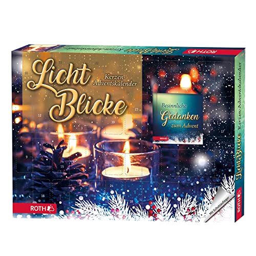 ROTH Kerzen-Adventskalender "Lichtblicke" 2023 gefüllt mit Teelichtern und Buch, Motivkerzen-Kalender für die Vorweihnachtszeit von ROTH