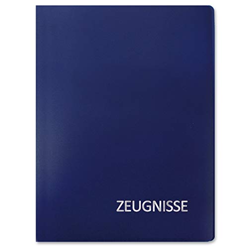 ROTH Zeugnismappe Basic - Blau - mit 20 A4 Klarsichthüllen, Dokumentenecht - Dokumentenmappe von ROTH