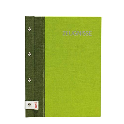 ROTH Zeugnismappe Bicolor mit Buchschrauben - Olive-Green - mit 12 A4 Klarsichthüllen, erweiterbar von ROTH