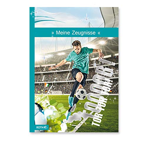 ROTH Zeugnismappe Fußballstar mit Folieneffekt - mit 10 A4 Klarsichthüllen, dokumentenecht, Fussball-Mappe von ROTH