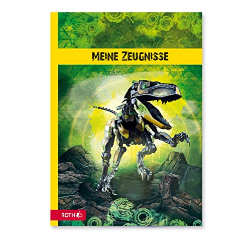 ROTH Zeugnismappe Robo-Rex, mit 10 A4 Klarsichthüllen, dokumentenecht - Dino Dokumentenmappe von ROTH