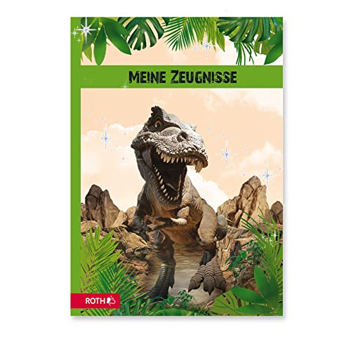 ROTH Zeugnismappe Tyrannosaurus mit Folieneffekt - mit 10 A4 Klarsichthüllen, dokumentenecht - Dokumentenmappe von ROTH