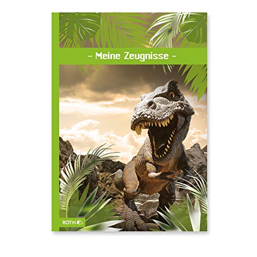 ROTH Zeugnismappe Tyrannosaurus mit Folieneffekt - mit 10 A4 Klarsichthüllen, dokumentenecht - Dokumentenmappe von ROTH