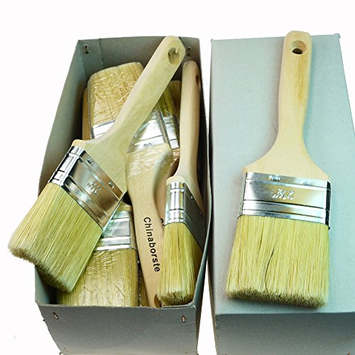 ROTIX-91526 | 3 x Flachpinsel Lackier-Pinsel 60 mm 3er-Pack | 6. Stärke für Maler (helle Borste) von ROTIX