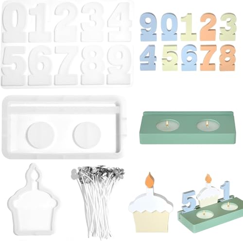 3 Stück Silikonformen Gießformen, Geburtstagskuchen Kerzenhalter, Diy Kuchen Gießform, Silikonform Einschieber, Silikonformen Gießformen Zahlen 0-9 Kerzenhalter für Geburtstagsfeiern, Teelichter 3 Stück Silikonformen Gießformen, Geburtstagskuchen Kerzenhalter, Diy Kuchen Gießform, Silikonform Einschieber, Silikonformen Gießformen Zahlen 0-9 Kerzenhalter für Geburtstagsfeiern, Teelichter von ROTKUSZ