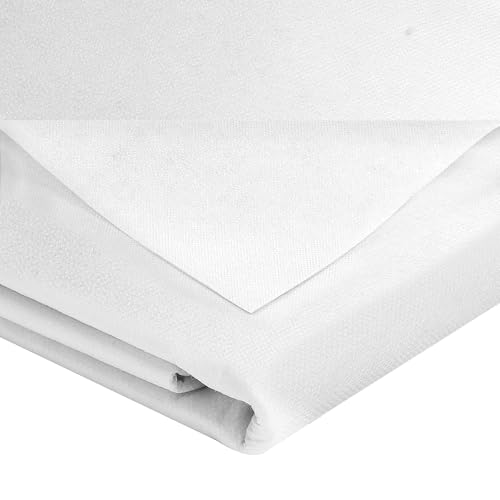 Bügelvlies Stoff 300 x 100cm, 50g/m² Vlieseline zum Aufbügeln, Aufbügelbarer Einlagestoff, Bügeleinlage Weiß, Leichtes Gewicht Einseitig Vlies Vliesstoff für Nähhandwerk Basteln Heimwerken Stickereien von ROTKUSZ