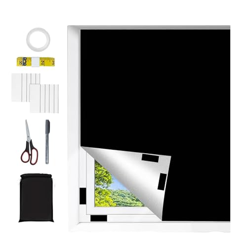 Verdunkelungsvorhang für Den Innenbereich, 145 x 300 cm, mit Klettverschluss, Isoliert, Tragbar, Ohne Löcher, Temporäre Thermo-Vorhänge für Kindergarten, Zwischengeschoss, Schlafzimmer, Reisen von ROTKUSZ