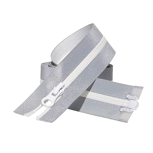 2 Stück 20/80cm 3# Nylon-Reißverschlüsse, wasserdicht, offener reflektierender Reißverschluss für DIY-Kleidung, Zelte, Nähreißverschluss, Weiss, 80cm 2 Stück 20/80cm 3# Nylon-Reißverschlüsse, wasserdicht, offener reflektierender Reißverschluss für DIY-Kleidung, Zelte, Nähreißverschluss, Weiss, 80cm von ROWCES