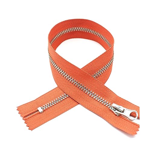 5 Stück 15cm – 45cm Metallreißverschlüsse mit geschlossenem Ende, Taschenbeutel, DIY-Nähreißverschluss für Kleidung, Nähzubehör, Orange, 45cm von ROWCES