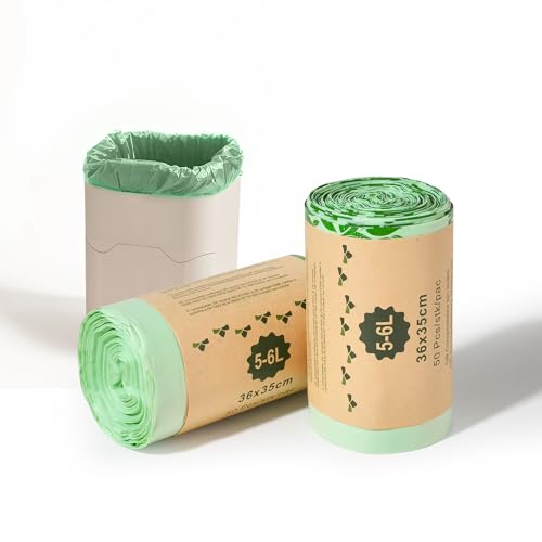 ROWNYEON Biologisch abbaubare Kompostbeutel, kompostierbar, für Küche/Garten, extra dicker Müllbeutel mit US BPI ASTM D6400 und Europa EN13432 zertifiziert, 100 Stück, 6 l ROWNYEON Biologisch abbaubare Kompostbeutel, kompostierbar, für Küche/Garten, extra dicker Müllbeutel mit US BPI ASTM D6400 und Europa EN13432 zertifiziert, 100 Stück, 6 l von ROWNYEON