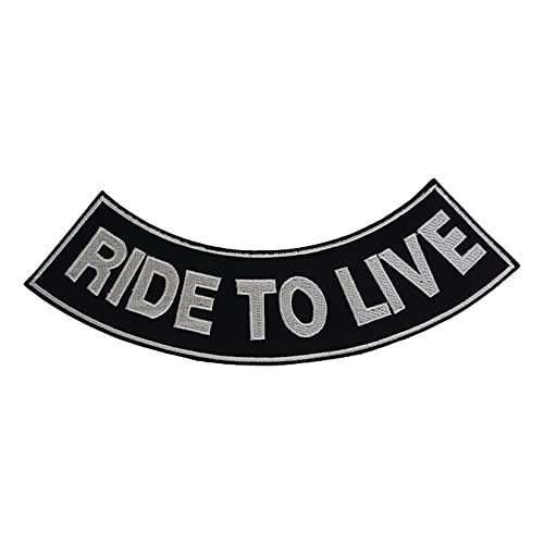 Ride to Live Bold Bügelbild für Jacken und Westen, Weiß Ride to Live Bold Bügelbild für Jacken und Westen, Weiß von ROYAL HARP