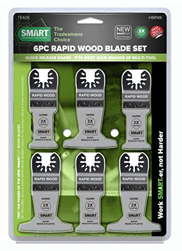SMART Rapid Holzklingenset - 6er Pack (32mm & 63mm) - Trade Series - Universelle Passung - Hohe Qualität - Super-schnelles Schneiden von Holz von SMART