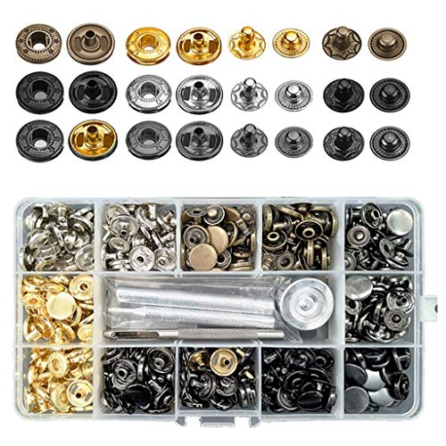 120 Sets von Metallknöpfen mit vier Knöpfen, Werkzeug-Set für Jeans, Taschen, reines Kupfer, Knopfkombination, 120 Stück von ROYJJ