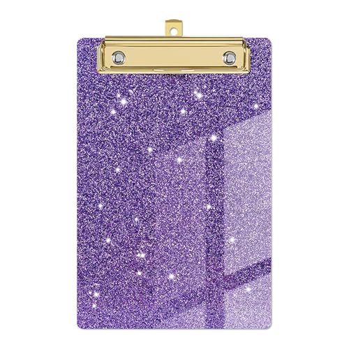 ROYJJ Acryl-Klemmbrett aus Acryl, Klemmbrett, Schreibtablett, 10,2 x 15,2 cm, Klemmbrett mit niedrigem Metallclip und Loch zum Aufhängen, Glitzer, Acryl, Büroordner, Schreibtafel, Block ROYJJ Acryl-Klemmbrett aus Acryl, Klemmbrett, Schreibtablett, 10,2 x 15,2 cm, Klemmbrett mit niedrigem Metallclip und Loch zum Aufhängen, Glitzer, Acryl, Büroordner, Schreibtafel, Block von ROYJJ