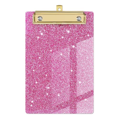 ROYJJ Acryl-Klemmbrett aus Acryl, Klemmbrett, Schreibtablett, 10,2 x 15,2 cm, Klemmbrett mit niedrigem Metallclip und Loch zum Aufhängen, Glitzer, Acryl, Büroordner, Schreibtafel, Block ROYJJ Acryl-Klemmbrett aus Acryl, Klemmbrett, Schreibtablett, 10,2 x 15,2 cm, Klemmbrett mit niedrigem Metallclip und Loch zum Aufhängen, Glitzer, Acryl, Büroordner, Schreibtafel, Block von ROYJJ
