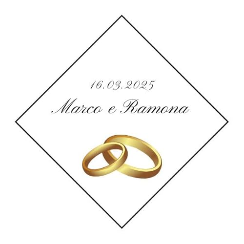 100 personalisierbare Etiketten für Hochzeit – Tags mit Namen und Datum des Brautpaars, Hochzeit (Stil 3) von RP Grafica