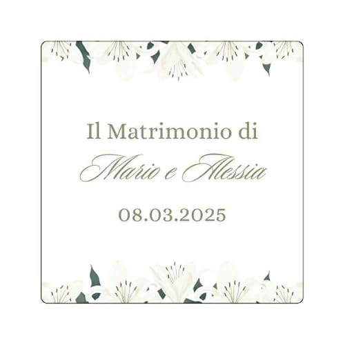 100 personalisierbare Etiketten für Hochzeit – Tags mit Namen und Datum des Brautpaars, Hochzeit (Stil 6) von RP Grafica